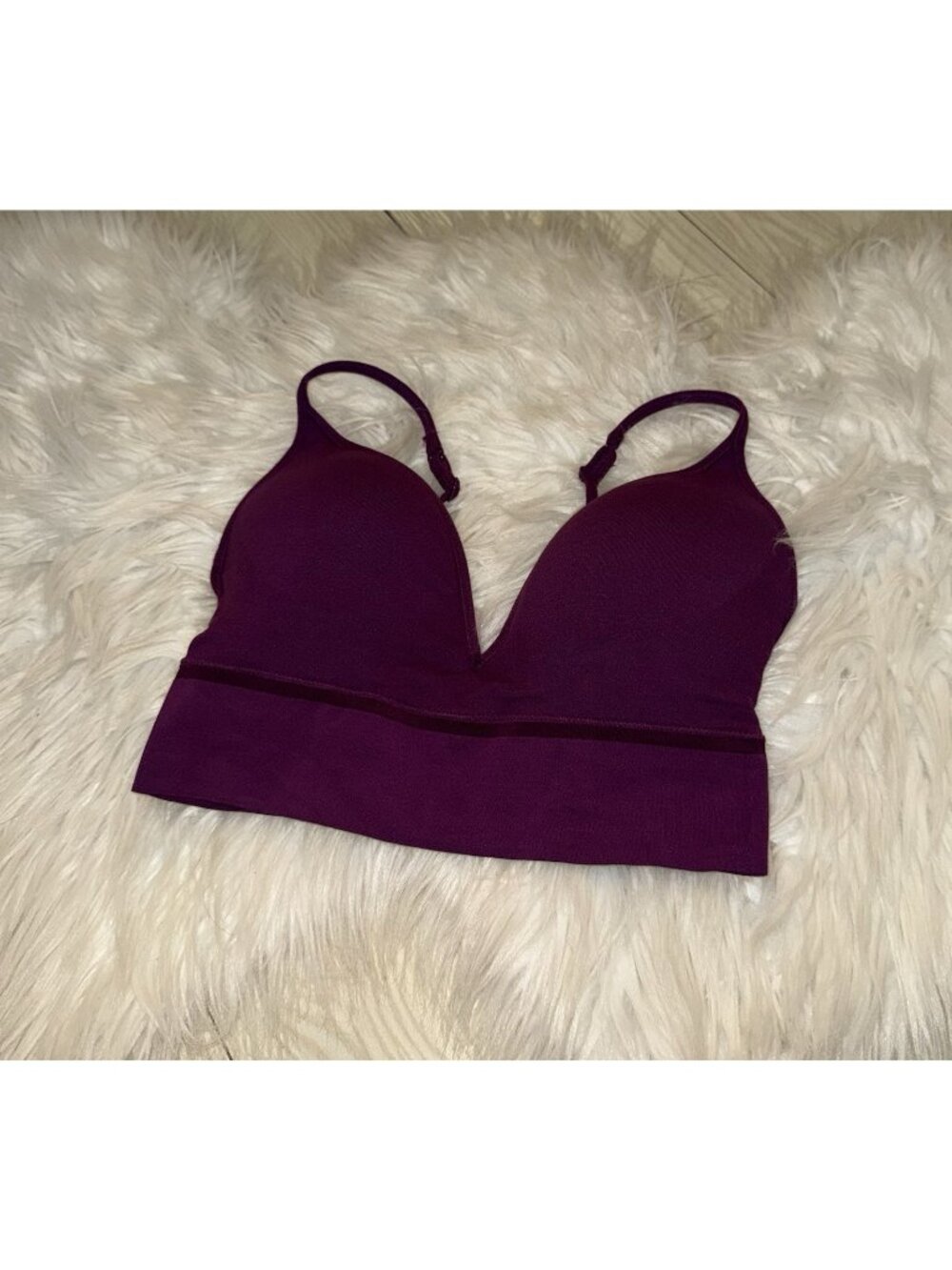 Jockey Longline Plunge Bra Lined Wire Free Womens S Small Purple